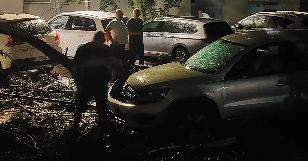 Brojne intervencije vatrogasaca u Mostaru, stablo palo na tri automobila