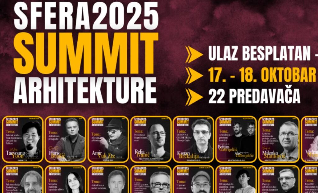 Regionalni summit arhitekture 2025 u oktobru u Sarajevu: Spoj struke, nauke i inovacije