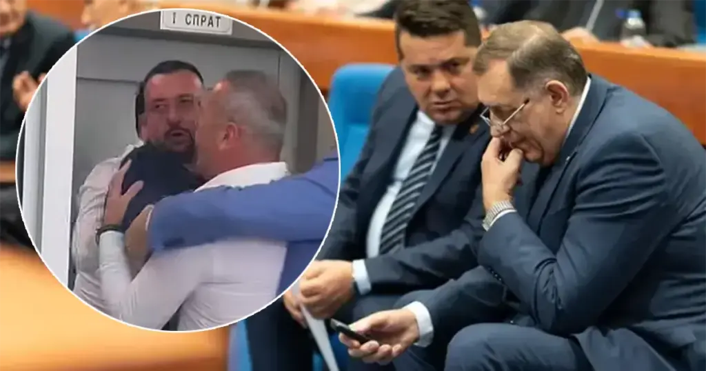 Tuča Dodikovih i Stevandićevih vijećnika prelila se na ulicu: Šešelj udario Kostovića, ovaj pobjegao u butik