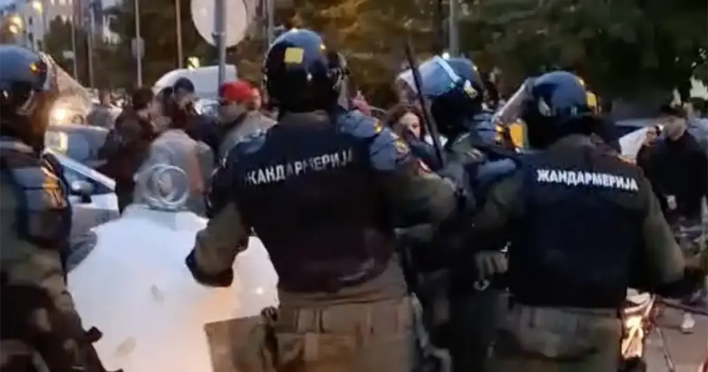 Žandarmerija u Novom Sadu pendrecima tuče demonstrante