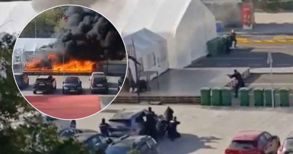“Baci oružje!”: Dramatični snimci pucnjave i požara u Ćacilendu, najmanje jedna osoba ranjena