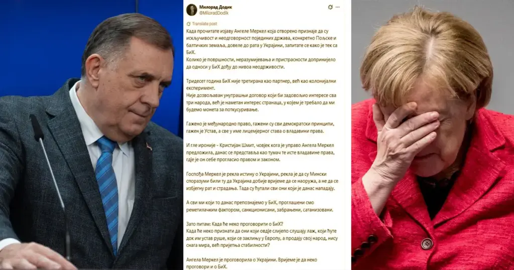 Dodik napisao pamflet o izjavi Angele Merkel: “Vrijeme je da neko progovori i o BiH”