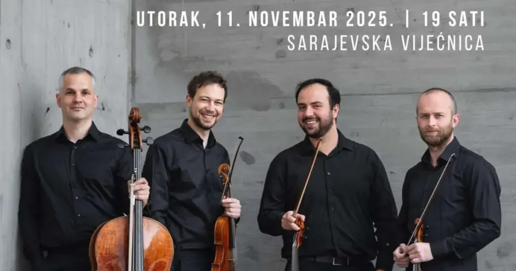 Koncert bečkog gudačkog ansambla Auner Quartet 11. novembra u Vijećnici, ulaz slobodan